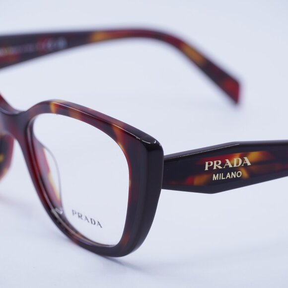 Prada PRB04V 22A1O1 Eyeglasses Poppy Havana 51mm Cat Eye Frame - Picture 8 of 11